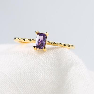 China 2022 Fashion Trendy Simple Delicacy Minimalist Purple Stone Ring Women Jewelry Designs For Women KBR011-M for sale