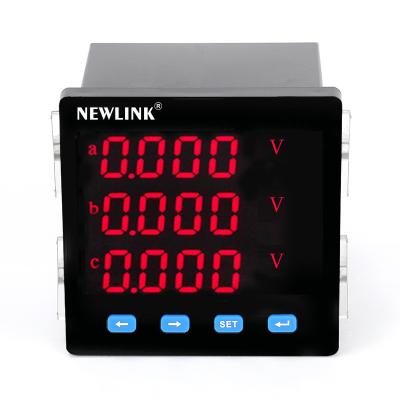 China CE IEC Led Digital Display 3 Phase Voltmeter OEM ODM Customized Digital Multimeter NLK900U-2K4 for sale