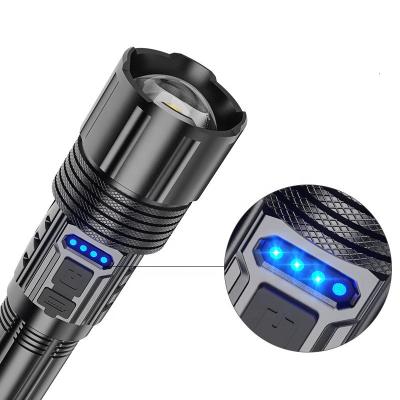 China Powerful Zoom Telescopic 1000 Lumens Waterproof Torch LED Flashlight USB Tactical Rechargeable Flashlights For Outdoor Camping for sale