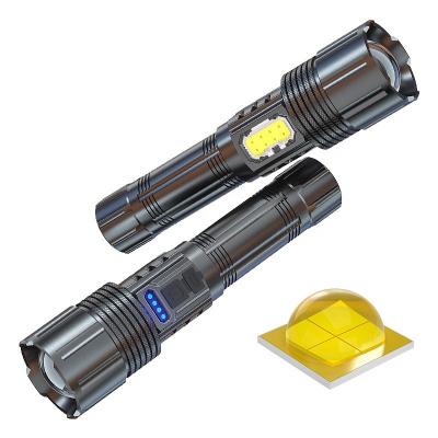 China Long Range Telescopic Portable Bright Flashlight Torch Zoom 1000lm Zoomable High Power Rechargeable Led Flashlight For Camping for sale