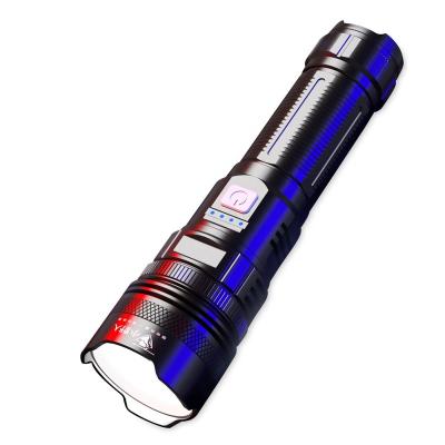 China Wholesale 25w 800m Zoom P50 Zoomable Flashlight 2000 Lumen P50 Zoomable Long Range 26650 Battery Powerful Type-c Flashlight for sale