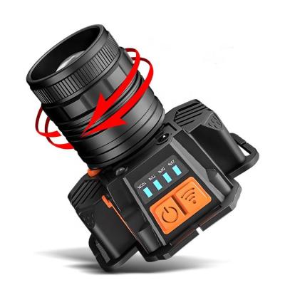 China Induction Zoom T6 300lm Zoomable USB Waterproof Cheap Headlamp Aluminum Camera Sensor Headlamp+Power Display+Rotary For Upgrades for sale