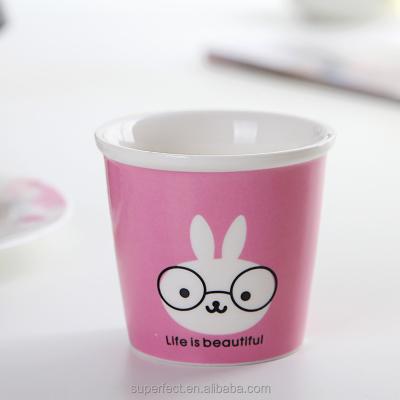 China Viable Ceramic Manufacturers Custom Logo Hot Cute Amazon Factory Cartoon Pink Cup Coffee Mug for sale