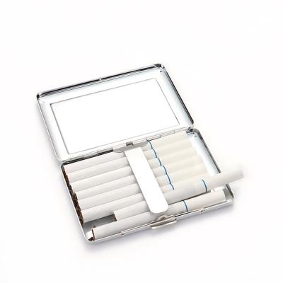 China Double sided cigarette holder wholesale empty silver cigarette box with mirror inside high quality metal cigarette holders for sale