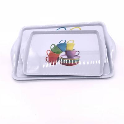 China Tray Plate. decoration factory wholesale custom printed rectangle food grade tray melamine serving tray for sale