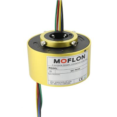 China Aluminum Alloy Through Bored Slip Rings MOFLON 18 Brand Hole Size 20mm 10A Circuit Low Temperature Resistance For Industrial Part for sale