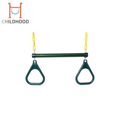 China Safe Swing Set Accessory Kids Swing Trapeze Swing Bar With Rings for sale