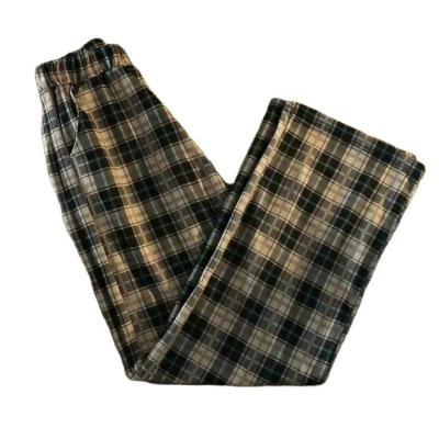 China Wholesale Women's Leisure Long Straight Plaid Plaid Trousers Female Chic Casual Pants Women Trousers for sale