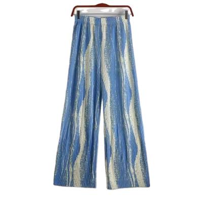 China Wholesale Fashion Women Girls Summer Long Tie Dye Casual Elastic Wide Leg Plazo Loose Pants Size Wholesale for sale