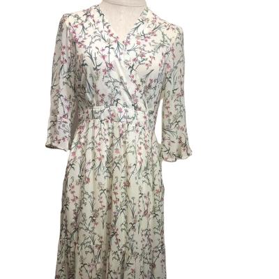 China Comfortable and fashionable woman dresses 2022 new arrivals elegant floral print chiffon casual outfits for sale