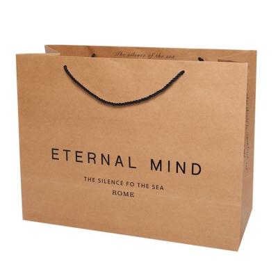 China Recyclable Custom Paper Bags Logo Printed Wholesalery Brown Kraft Paper Bag With Handle Paper Shopping Bag for sale