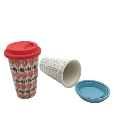 China Sustainable Double Wall Ceramic Coffee Mug With Lid for sale