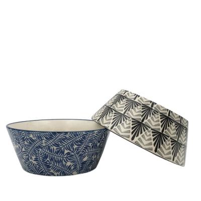 China Sustainable Single Hand Printing Ceramic Bowl Ceramic Bowl Serving Soup for sale