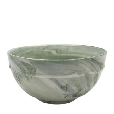 China Sustainable Wholesale Fashion New Design Big Rim Marbled Bowl Ceramic Wavy Bowl for sale