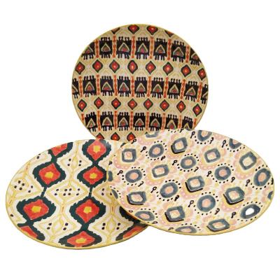 China Restaurant Sustainable Handmade Wedding Dish Food Serving Plate Round Steak Flat Plate for sale