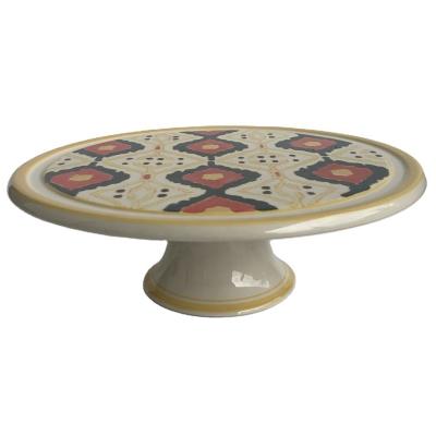 China Sustainable Hot Sale Hand Painting Ceramic Wedding Fruit Cake Stand for sale