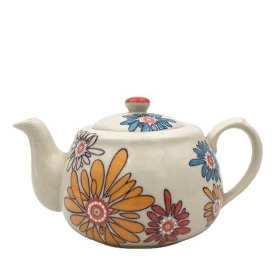 China Excellent Sustainable Bulk Hot Selling Ceramic Flower Teapot for sale