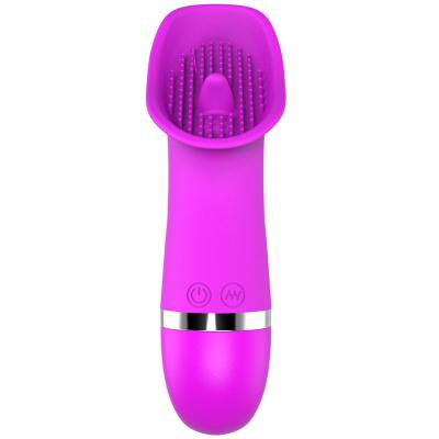 China Battery Operated Ring Tongue Vibrator Clitoris Magic Silicone+ABS Stimulation 20 Frequencies Sucking Vibrator for sale