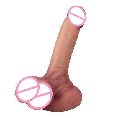 China Sex Like Women Sex Toy Double Liquid Silicone Realistic Hot Selling Strong Suction Cup Penis For Adult for sale