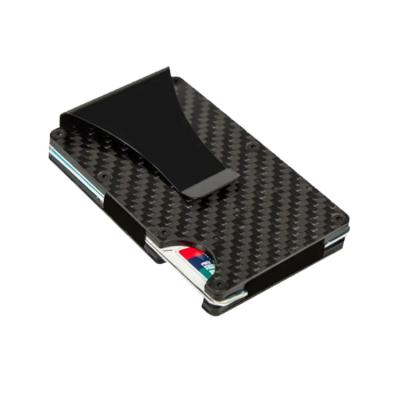 China Abrasion-Resistant Carbon Fiber Rfid Anti-Theft Brush Metal Card Carbon Plate Clip Wallet Bank Card Bag for sale