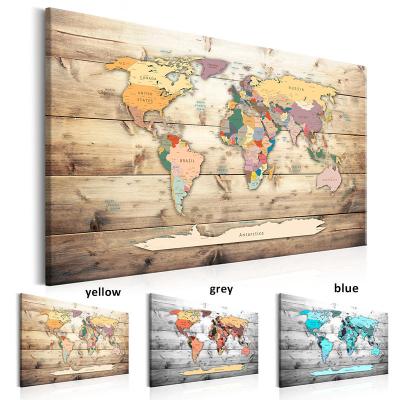 China Custom Size Modern Custom Size Pattern Print World Map Canvas Wall Pictures Art for sale