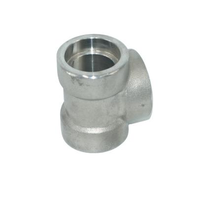 China Stainless Steel / Duplex Steel / Alloy MSS-SP-97 ASME B16.11 Forged Threaded Socket Welding Stainless Steel Tee for sale