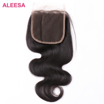 China Cheap Brazilian Body Wave Virgin Cuticle Aligned Human Hair 4x4 5x5 Transparent Scalp HD Lace Frontal Swiss Closure & Bandeau Closure for sale