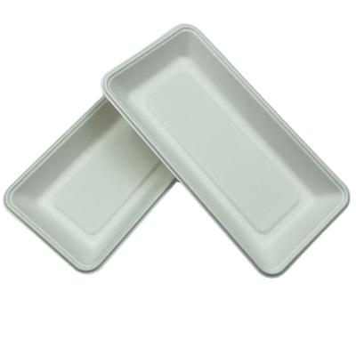 China MAOCHUN Cake 80mm Sugar Cane Rectangular Lunch Trays Eco Friendly, Compostable Snack Tableware Products for sale