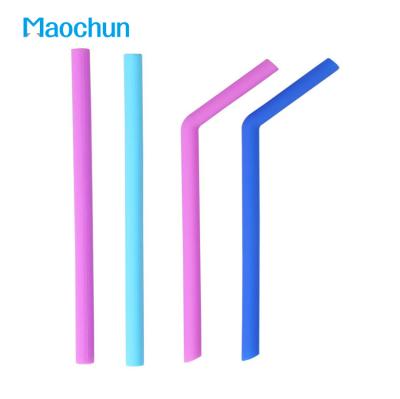 China Art Decor Maochun Reusable Food Grade Odorless Silicone Eco Friendly Straws, Travel Clear Straw with Silicone, Large Size Available for sale