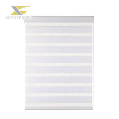 China Contemporary good quality white polyester material double layer zebra blinds with cheap price for sale