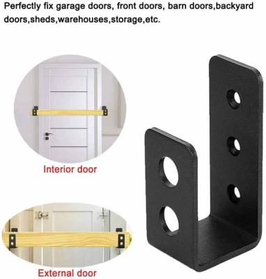 China OEM Custom Black Powder Coated Stamping Metal U Forma Porta Barricada Brackets à venda