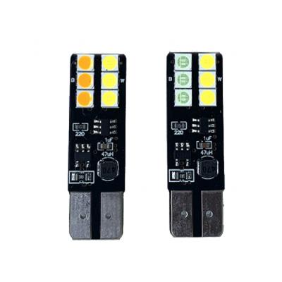 China New Dual Color Design Dual Color T10 Led W5W 194 3030 Dome Map Bulbs 8 Chipset Smd Car Interior Light for sale