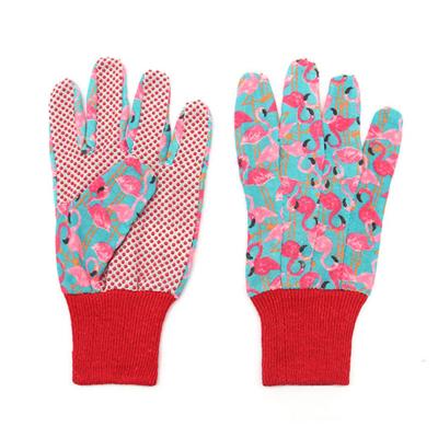 China Wearable comfort; Wet and Oily Environment Good Price Good Canvas PVC Grip Dotted Safety Work Garden Work Hand Protect Knitted Wrist Gloves for sale