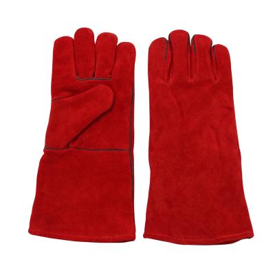 China Wholesale Abrasion Resistant Red Leather Insulation Work Heat Resistant Protective Gloves - 14 Inches for sale