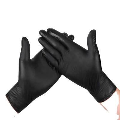 China Quickly Delivery Breathable Black / Blue Food Grade Oil Resistant Nitrile Coated Gloves for sale