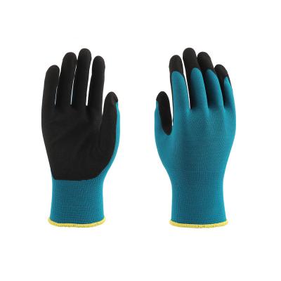 China Safety Inspection Hot Sale Best Quality Sandy Nitrile Gloves Anti Slip Work Gloves for sale