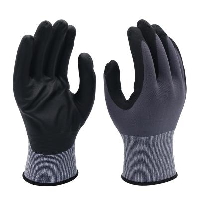 China Safety Inspection CE Nylon Nitrile Coated Breathable Nitrile Gloves China Wholesale for sale