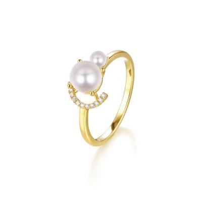 China 100% Real 9K 375 Solid Gold TRENDY Ring With Pearl Fast Shipping for sale