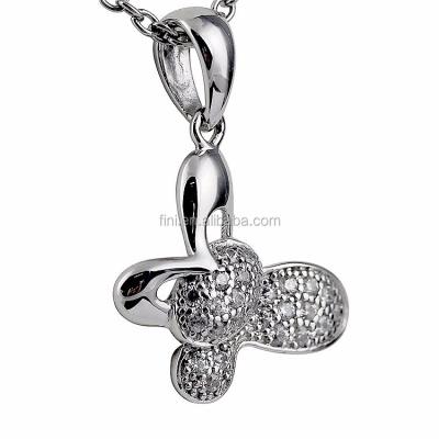 China 925 Sterling Silver Jewelry Butterfly Fashion Pendant with 3A Zircron for sale