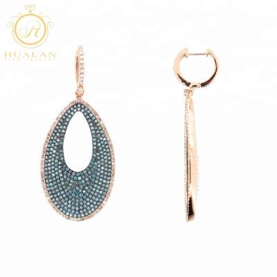 China New CLASSIC CZ Pave 925 Sterling Silver Jewelry Earrings 925 Silver For Women for sale