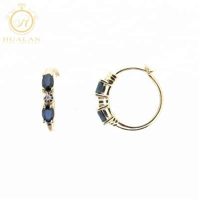 China CLASSIC Handmade Yellow Gold Plated 925 Sterling Silver Women Jewelry Korea Stud Earrings for sale