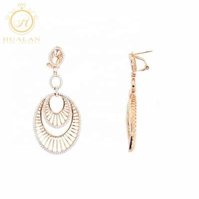 China Wholesale Fashionable Solid 925 Sterling Silver Ladies Fine Jewelry Earrings for sale