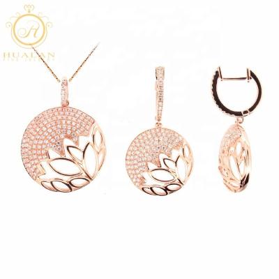 China New BOHEMIA Fashion Diamond Pave Setting 18K Gold Italian Gold Jewelry Sets for sale