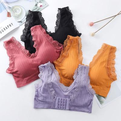 China QUICK DRY seamless crop lace wire harness bralette bralette encaje top sets push up removable no wire bra for sale