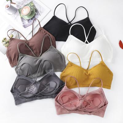 China QUICK DRY Seamless Soft Bras For Women Thin Strap Radio Push Up Bra Comfort Backless Underwear Bralette Sexy Lingerie for sale