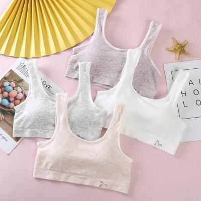 China Toddlers Breathable Soft Cotton Printed Kids Sports Bra Fitness Student High School Breathable Vest Girls Training Bra for sale