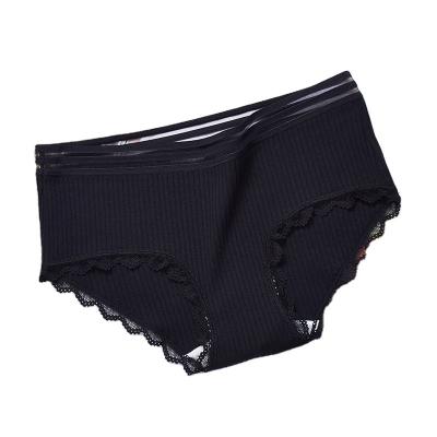 China Antibacterial Women's Soft Briefs High Quality Women's Sexy Lingerie Mid Waist Cotton Underwear Solid Color Breathable Briefs for sale