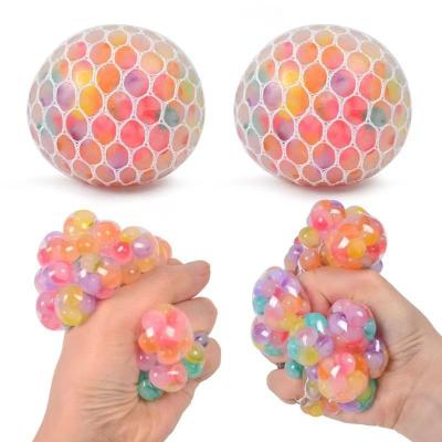 China Popular Unique glass colored bead vent grape ball decompression vent ball pinch music toy for sale