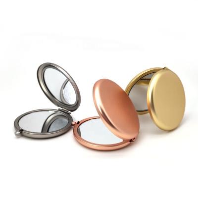 China Non-specific Metal Makeup Rose Gold Silver Cute Mirror Portable Hand Mirror for sale