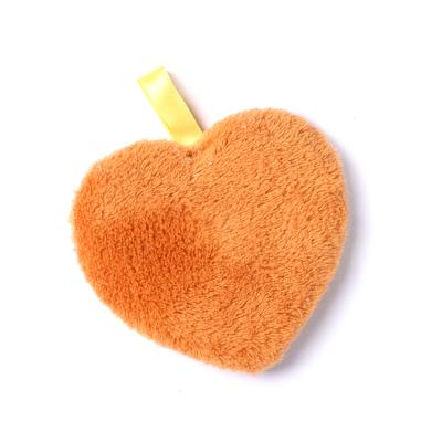 China Heart Shaped Double Sided Polyester Face Wash Water Blast Makeup Lazy Magic Blast Remover Soft Beauty Tool for sale